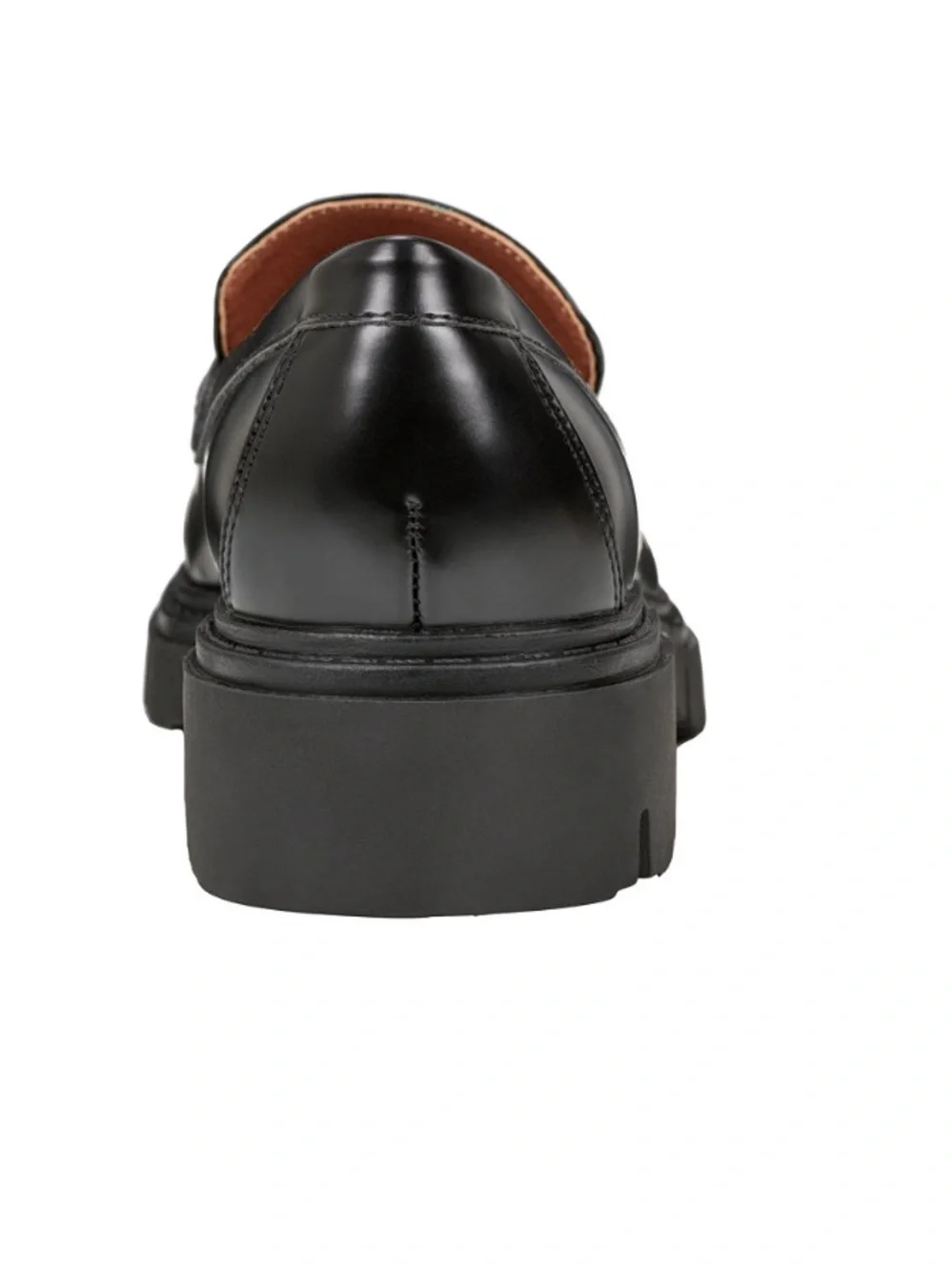 Marc Fisher Black Lug-Sole Penny Loafers with Smooth Leather Upper - Picture 3 of 3